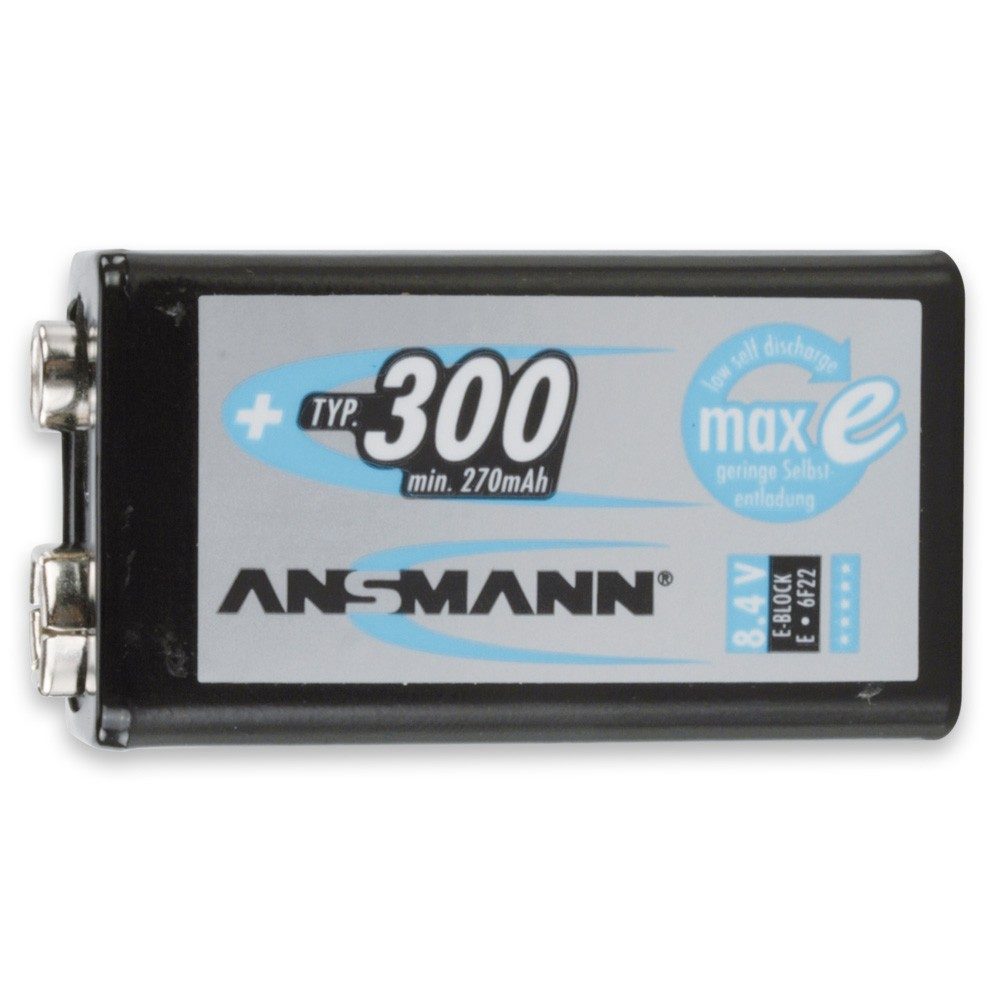 Ansmann MaxE - 1x 9V PP3 NiMH 300mAh Battery