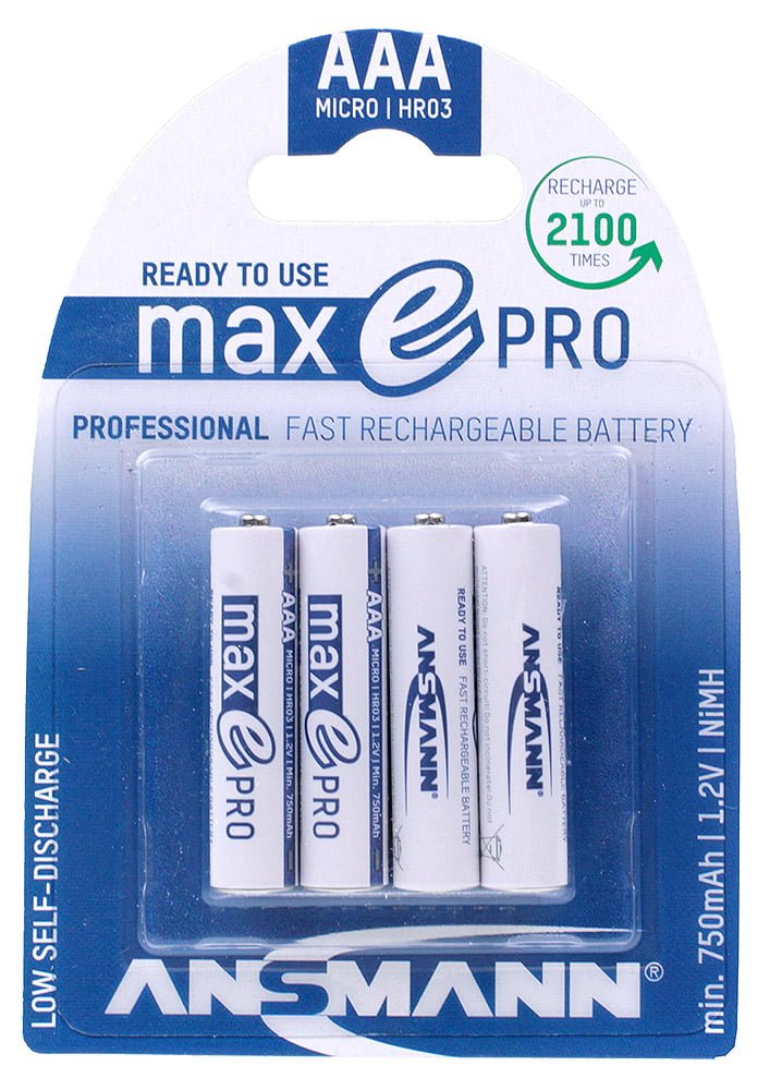Ansmann MaxE Pro - AAA Rechargeable Batteries (Pk 4)