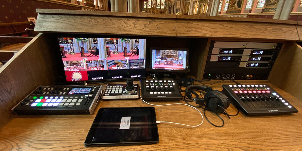 St Margaret's Church. Lee, London. Custom built AV console