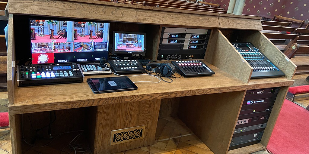 St Margaret's Church. Lee, London. Custom built AV console